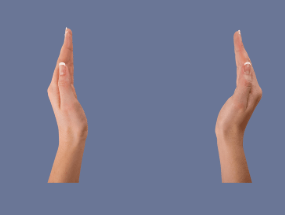 an image of two hands with palms facing each other about an inch apart